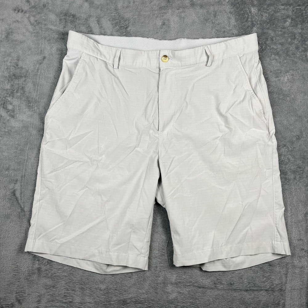 Greg Norman Golf Shorts Mens 36 Gray Classic Stretch Performance Flat Front